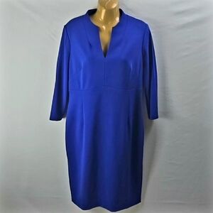Calvin Klein Women's Blue Midi Sheath Coctail Dress Sz 12
